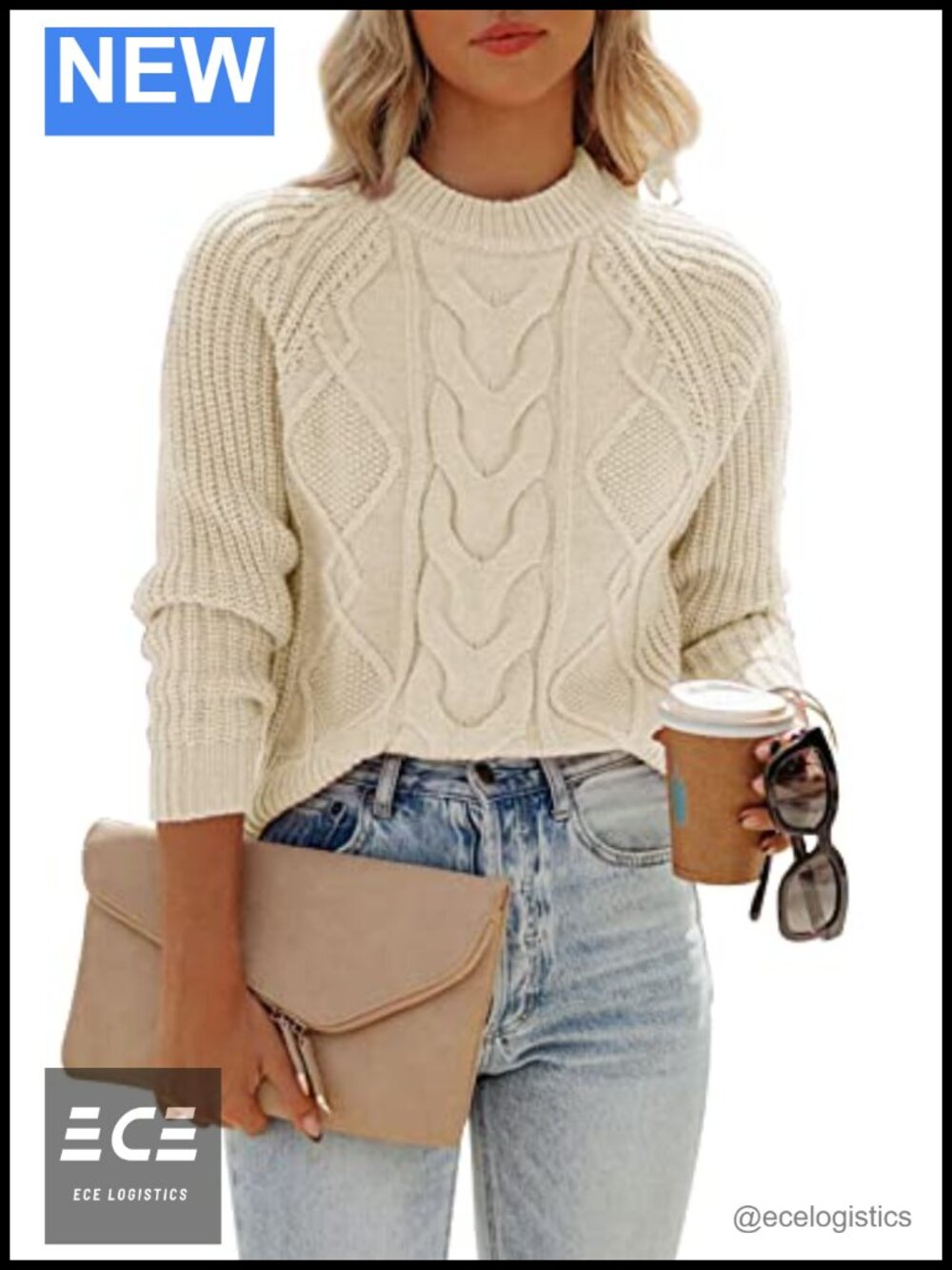 Women's Ribbed Knit Pullover Sweater Crew Neck Long Sleeve Casual